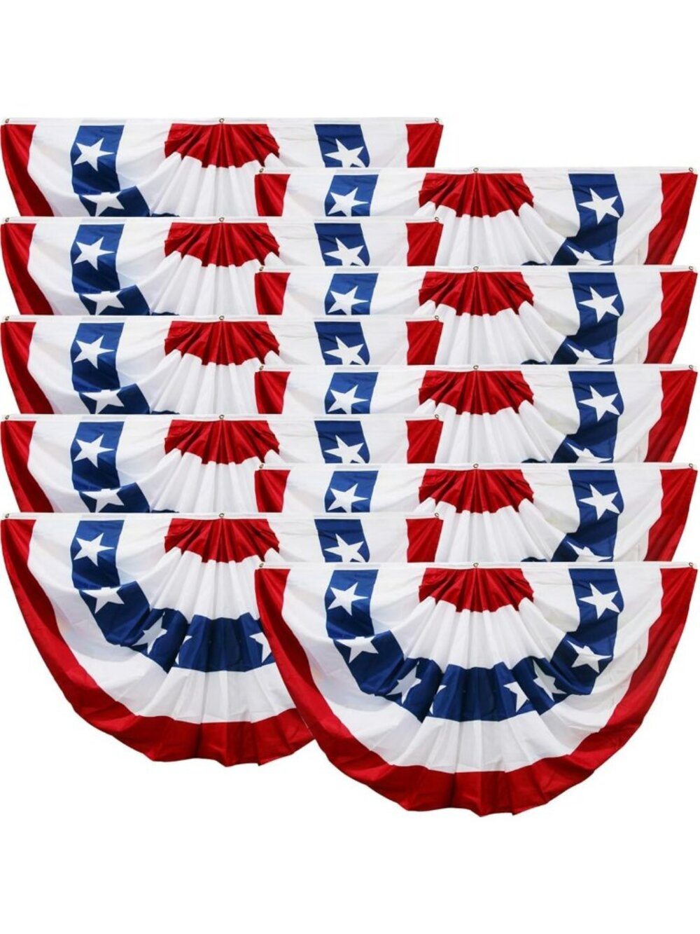 Patriotic 4th of July Decorations - USA Flag Bunting & Pleated Fan Banner Set